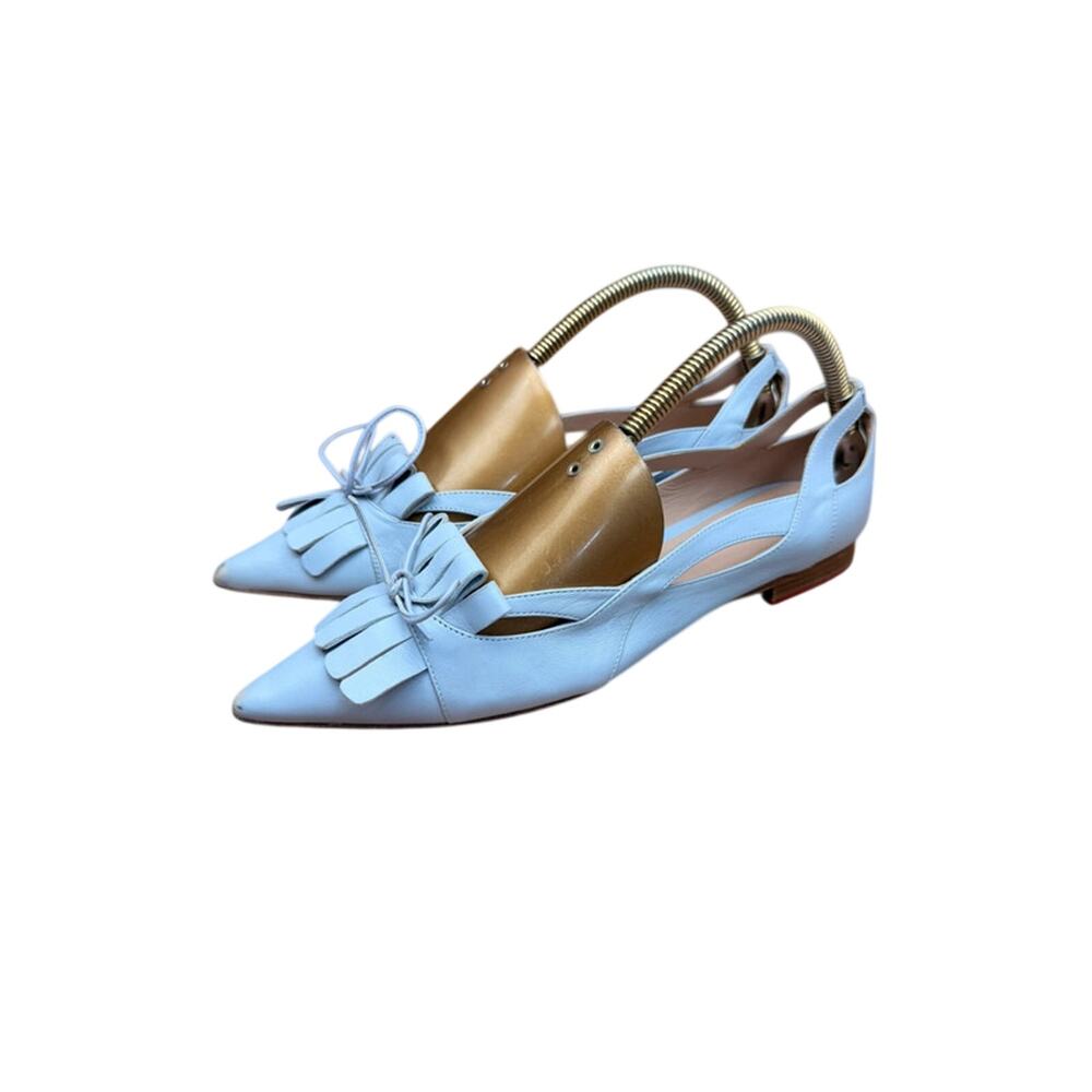 Scarosso By Paula Cademartori size 9 Eu40  Flat Sling Back Pointed blue leather